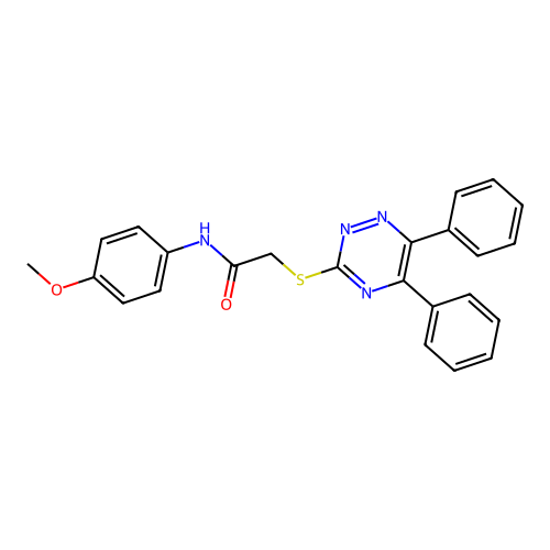 2-((5,6-Diphenyl-1,2,4-triazin-3-YL)thio)-N-(4-methoxyphenyl)acetamide structure