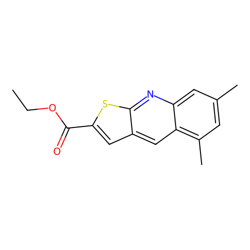 Ethyl 5,7-dimethylthieno[2,3-b]quinoline-2-carboxylate structure