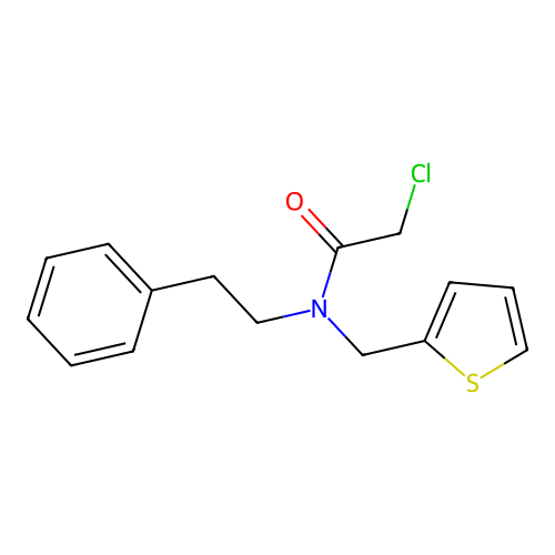 2-chloro-N-(2-phenylethyl)-N-(thiophen-2-ylmethyl)acetamide structure