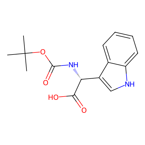 (R)-2-((tert-Butoxycarbonyl)amino)-2-(1H-indol-3-yl)acetic acid structure