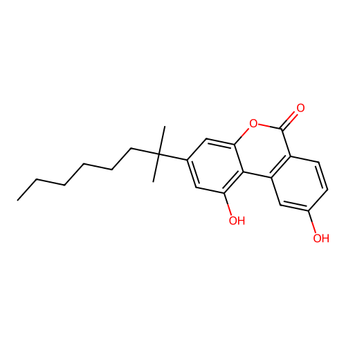 6H-Dibenzo(b,d)pyran-6-one, 3-(1,1-dimethylheptyl)-1,9-dihydroxy- structure