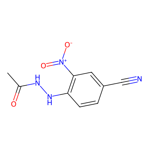 N'-(4-cyano-2-nitrophenyl)acetohydrazide structure