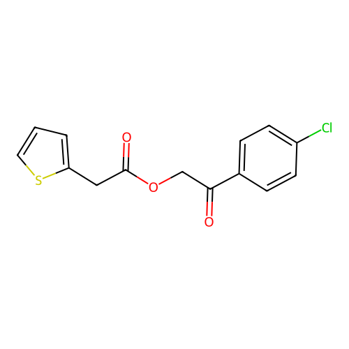 2-(4-Chlorophenyl)-2-oxoethyl thiophen-2-ylacetate structure
