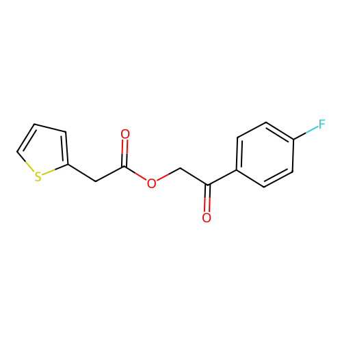 2-(4-Fluorophenyl)-2-oxoethyl thiophen-2-ylacetate structure