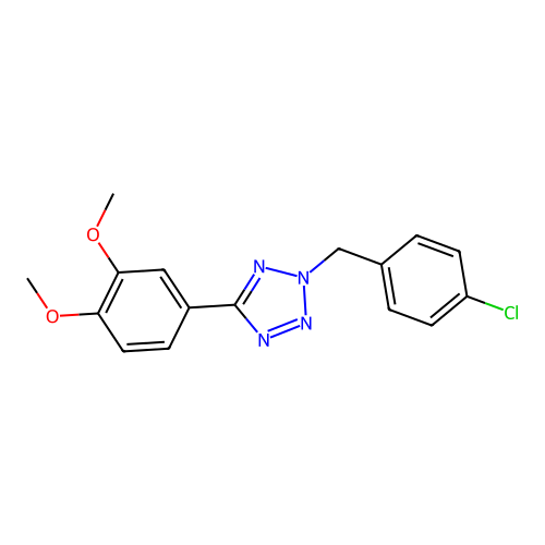 2-(4-chlorobenzyl)-5-(3,4-dimethoxyphenyl)-2H-tetrazole structure