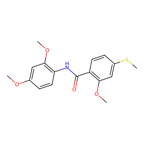 N-(2,4-dimethoxyphenyl)-2-methoxy-4-(methylsulfanyl)benzamide structure