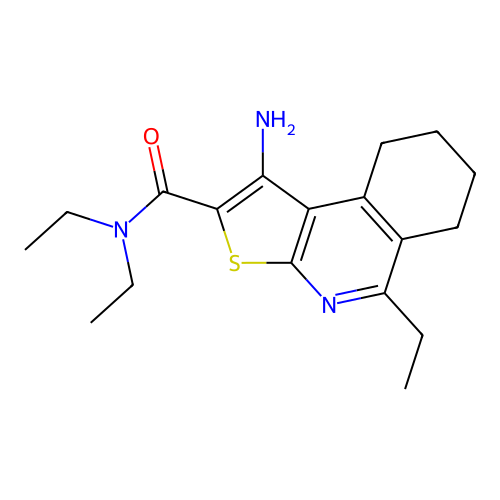 1-amino-N,N,5-triethyl-6,7,8,9-tetrahydrothieno[2,3-c]isoquinoline-2-carboxamide structure