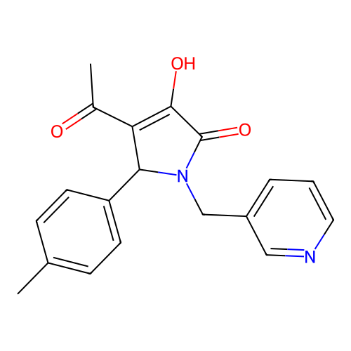 4-Acetyl-3-hydroxy-1-pyridin-3-ylmethyl-5-p-tolyl-1,5-dihydro-pyrrol-2-one structure