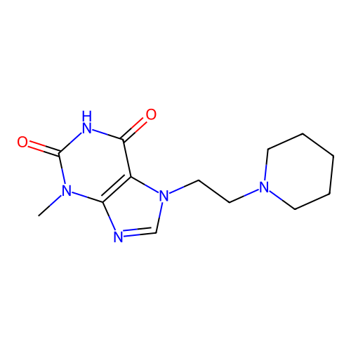 3-methyl-7-(2-(piperidin-1-yl)ethyl)-1H-purine-2,6(3H,7H)-dione structure