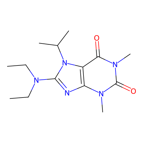 8-(Diethylamino)-1,3-dimethyl-7-(methylethyl)-1,3,7-trihydropurine-2,6-dione structure
