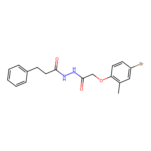 N'-[2-(4-bromo-2-methylphenoxy)acetyl]-3-phenylpropanehydrazide structure