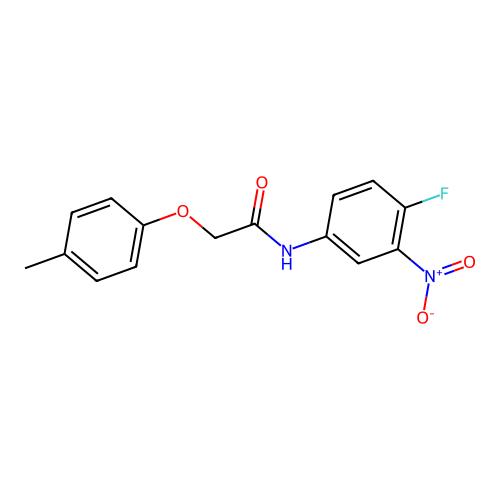 N-(4-fluoro-3-nitrophenyl)-2-(4-methylphenoxy)acetamide structure