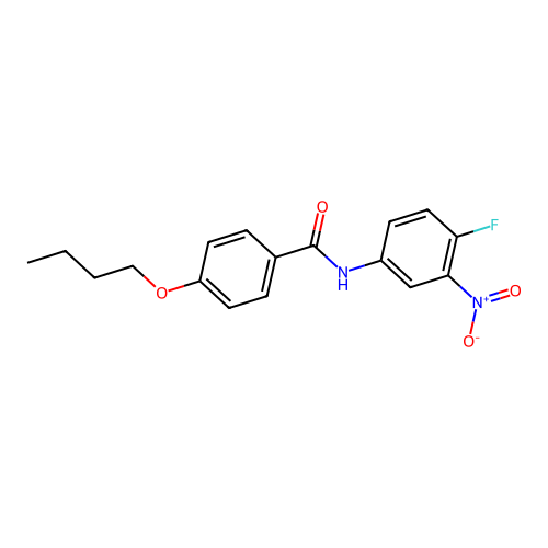 4-butoxy-N-(4-fluoro-3-nitrophenyl)benzamide structure