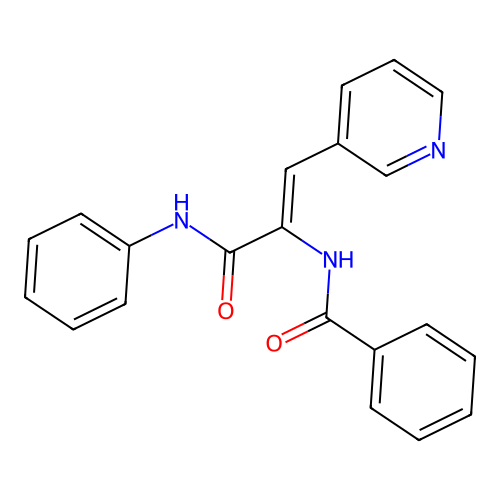 N-[(1Z)-3-oxo-3-(phenylamino)-1-(pyridin-3-yl)prop-1-en-2-yl]benzamide structure