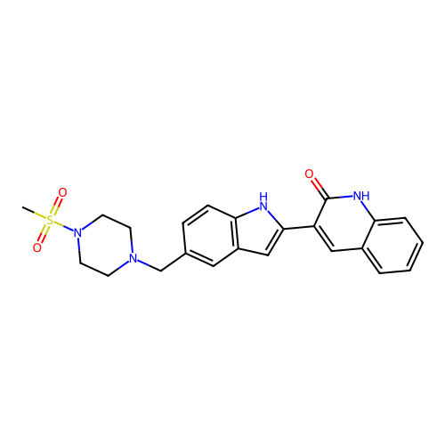 3-(5-((4-(Methylsulfonyl)-1-piperazinyl)methyl)-1H-indol-2-yl)-2(1H)-quinolinone structure