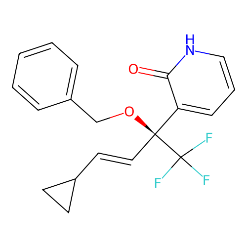 2(1H)-Pyridinone, 3-((2E)-3-cyclopropyl-1-(phenylmethoxy)-1-(trifluoromethyl)-2-propenyl)- structure
