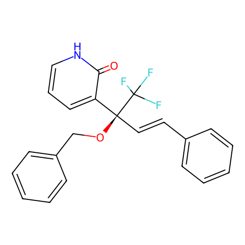 2(1H)-Pyridinone, 3-((2E)-3-phenyl-1-(phenylmethoxy)-1-(trifluoromethyl)-2-propenyl)- structure