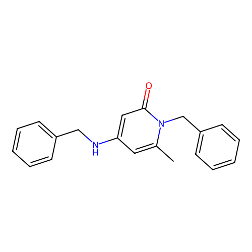 1-benzyl-4-(benzylamino)-6-methyl-2(1H)-pyridinone structure