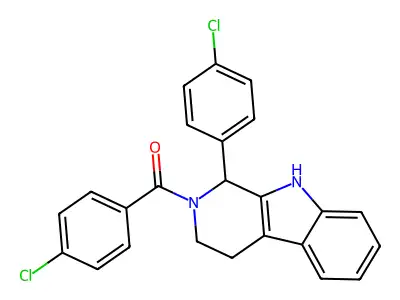(4-chlorophenyl)-[1-(4-chlorophenyl)-1,3,4,9-tetrahydropyrido[3,4-b]indol-2-yl]methanone structure