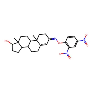 17-beta-Hydroxyandrost-4-en-3-one O-(2,4-dinitrophenyl)oxime structure