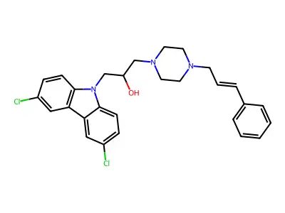 1-(3,6-Dichloro-carbazol-9-yl)-3-[4-(3-phenyl-allyl)-piperazin-1-yl]-propan-2-ol structure
