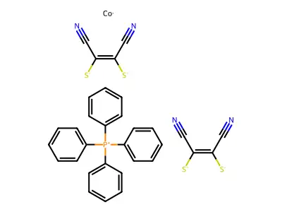 Phosphonium, bis[dimercaptomaleonitrilato(2-)]cobaltate(2-) (2:1) structure