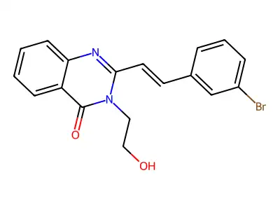 2-[(E)-2-(3-bromophenyl)ethenyl]-3-(2-hydroxyethyl)quinazolin-4-one structure