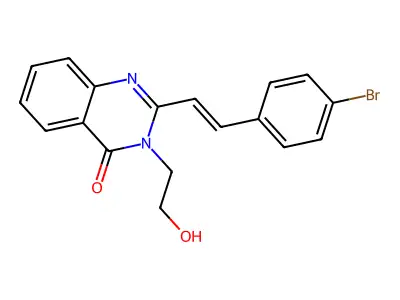 2-[2-(4-bromophenyl)vinyl]-3-(2-hydroxyethyl)-4(3H)-quinazolinone structure