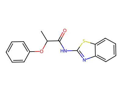 N-(1,3-benzothiazol-2-yl)-2-phenoxypropanamide structure