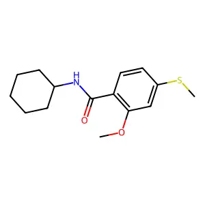 N-cyclohexyl-2-methoxy-4-(methylsulfanyl)benzamide structure