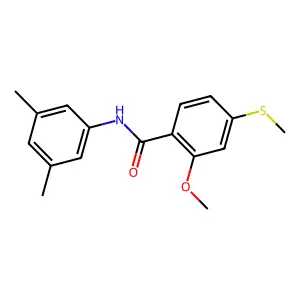 N-(3,5-dimethylphenyl)-2-methoxy-4-(methylsulfanyl)benzamide structure