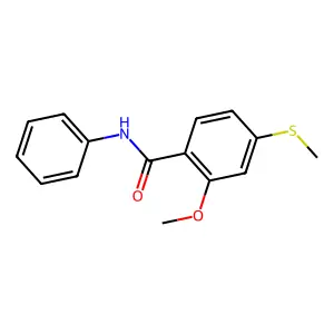 2-methoxy-4-(methylsulfanyl)-N-phenylbenzamide structure