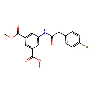Methyl 5-[2-(4-bromophenyl)acetylamino]-3-(methoxycarbonyl)benzoate structure