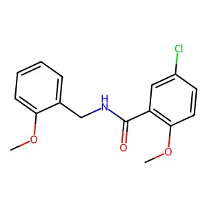 5-chloro-2-methoxy-N-(2-methoxybenzyl)benzamide structure