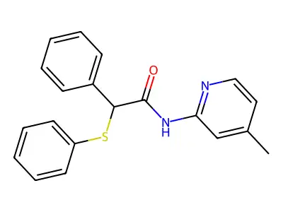 N-(4-methylpyridin-2-yl)-2-phenyl-2-phenylsulfanylacetamide structure