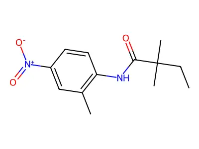 2,2-dimethyl-N-(2-methyl-4-nitrophenyl)butanamide structure