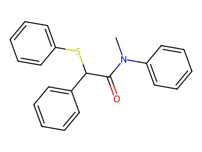 N-methyl-N,2-diphenyl-2-(phenylsulfanyl)acetamide structure