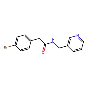 2-(4-bromophenyl)-N-(pyridin-3-ylmethyl)acetamide structure