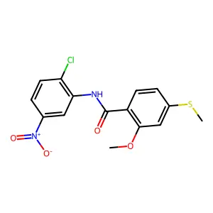 N-(2-chloro-5-nitrophenyl)-2-methoxy-4-(methylsulfanyl)benzamide structure