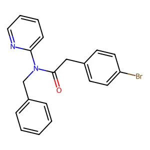 N-benzyl-2-(4-bromophenyl)-N-pyridin-2-ylacetamide structure