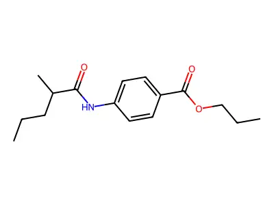 Propyl 4-(2-methylpentanoylamino)benzoate structure