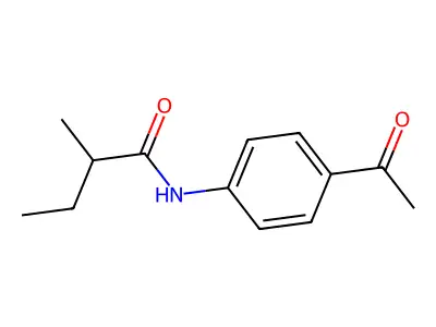 N-(4-acetylphenyl)-2-methylbutanamide structure