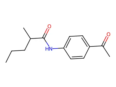 N-(4-acetylphenyl)-2-methylpentanamide structure