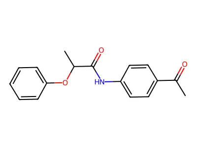 N-(4-acetylphenyl)-2-phenoxypropanamide structure