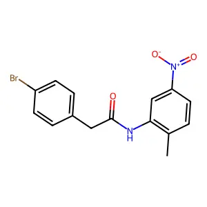 2-(4-bromophenyl)-N-(2-methyl-5-nitrophenyl)acetamide structure