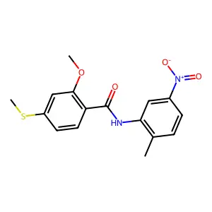 2-methoxy-N-(2-methyl-5-nitrophenyl)-4-(methylsulfanyl)benzamide structure