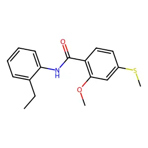 N-(2-ethylphenyl)-2-methoxy-4-(methylsulfanyl)benzamide structure