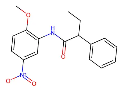 N-(2-methoxy-5-nitrophenyl)-2-phenylbutanamide structure