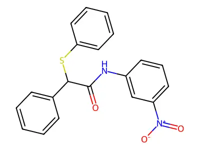 N-(3-nitrophenyl)-2-phenyl-2-(phenylsulfanyl)acetamide structure