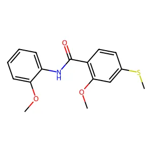 2-methoxy-N-(2-methoxyphenyl)-4-(methylsulfanyl)benzamide structure